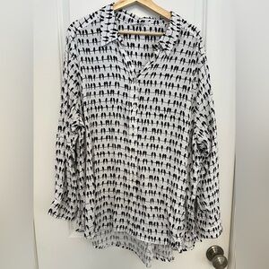 Jane and Delancey Black and White Button Down Shirt